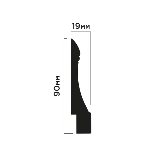 L1606 Плинтус ПОЛИСТИРОЛ HI WOOD 90мм х 19мм х 2,0м.