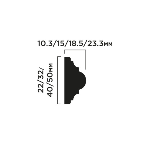 D32V1 Молдинг ПОЛИСТИРОЛ HI WOOD 32мм х 15мм х 2,0м.